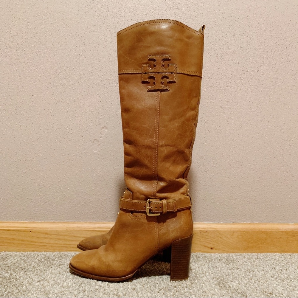 TORY BURCH Blaire Mid-Heel Riding Boots | Size 7.5